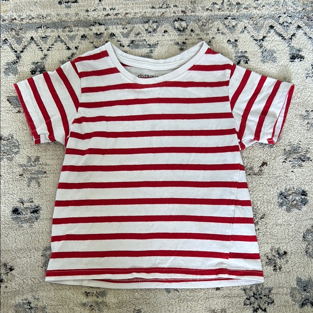 Toddler Red and White Striped T-Shirt